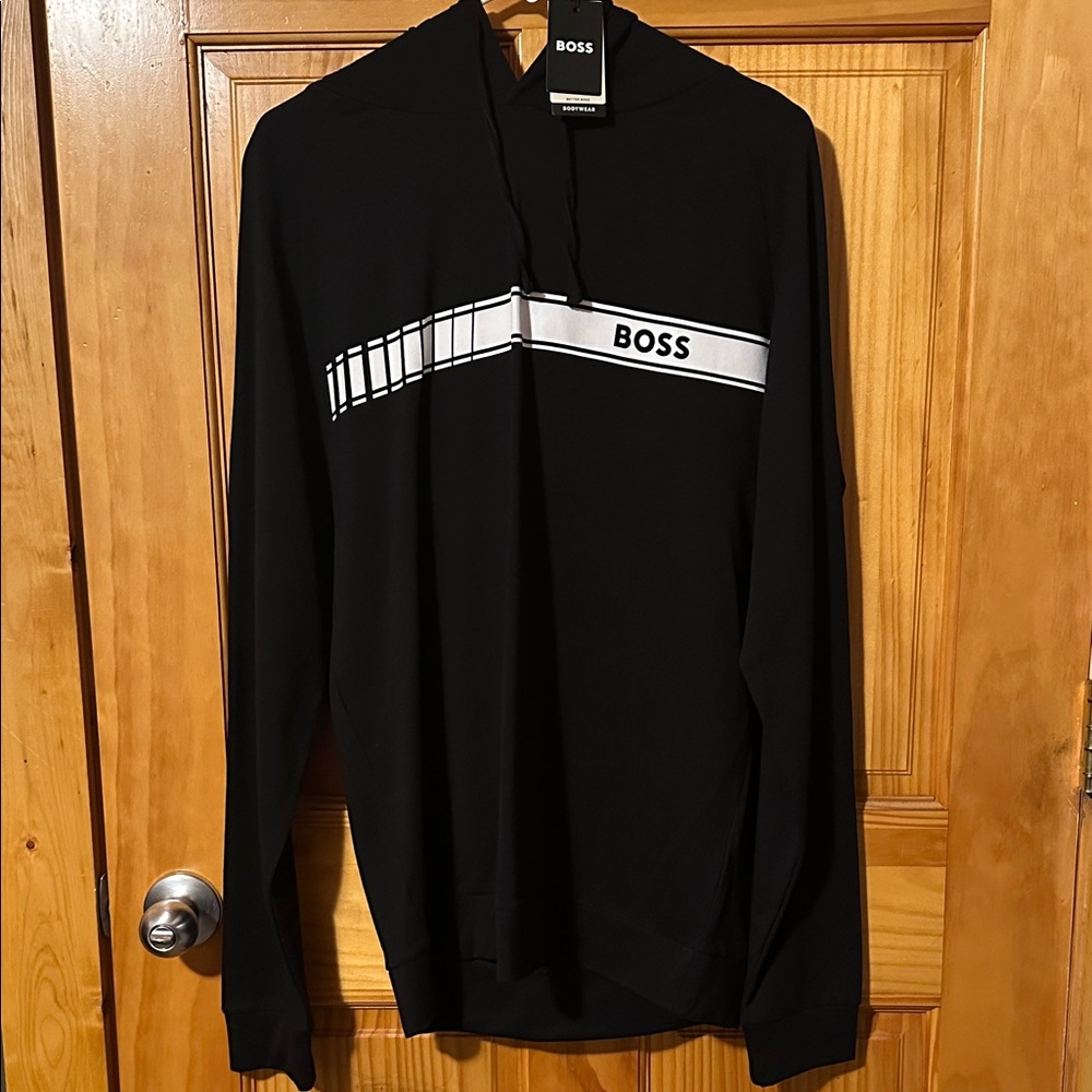 Boss Black Hoodie with White Accents